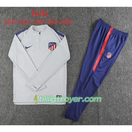 Atlético Madrid Barn Trenings Collegegenser Set Grå Hvit 2018/19